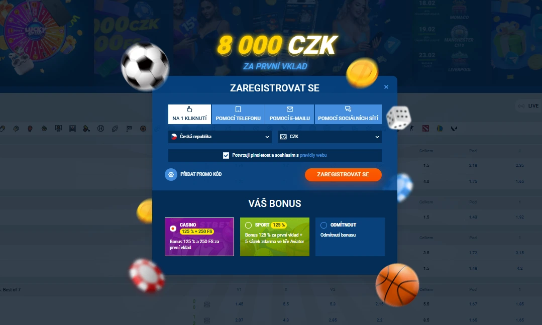 Registrace a přihlášení do Mostbet casino